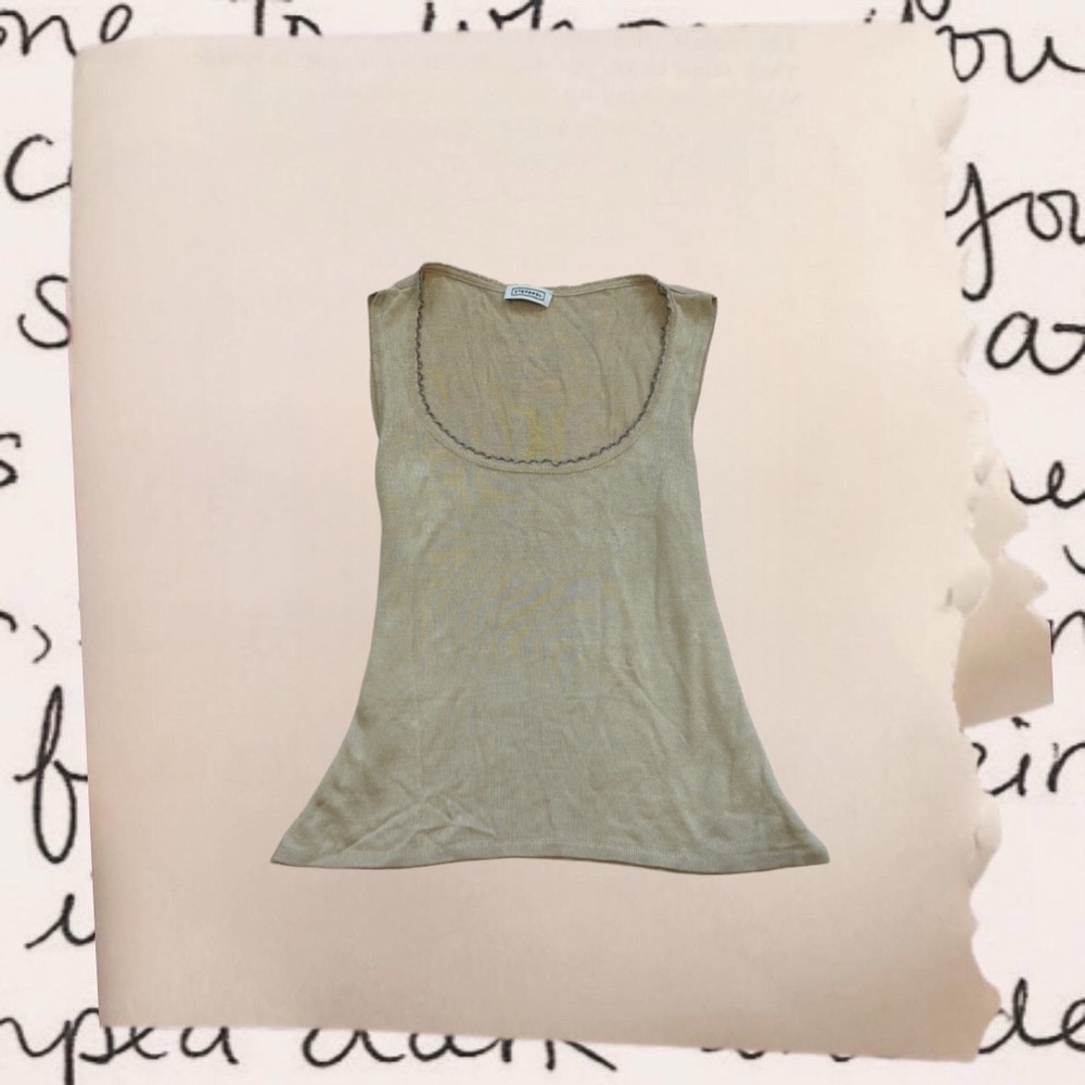 vintage stefanel woven lace trim tank top